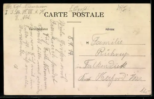 AK Folembray, La Grande Rue, Café