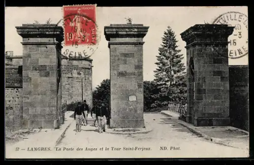 AK Langres, La Porte ds Auges et la Tour Saint-Ferjeux