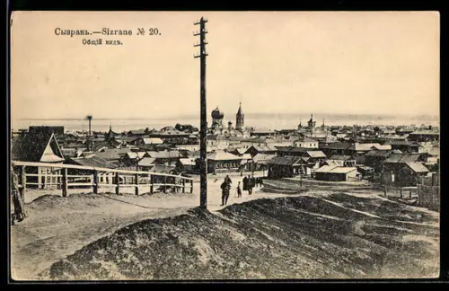 AK Sisran, Totalansicht der Stadt mit Kirche