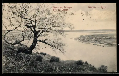 AK Kiew, Ansicht vom Fluss Dnepr