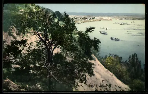 AK Kiew, Ansicht der Stadt vom Dnepr-Steilufer aus