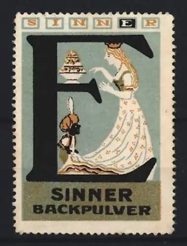 Reklamemarke Sinner, Backpulver, Prinzessin und Diener