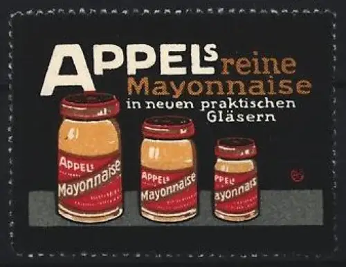 Reklamemarke Appels, Delikatessengeschäft, Reine Mayonnaise, Gläser