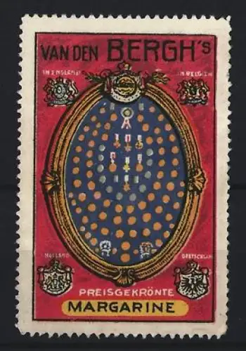 Reklamemarke Van den Bergh, Margarinefabrik, Wappen und Medaillen