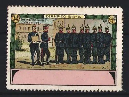 Reklamemarke Versailles, Der Krieg 1870-71, Ordensverleihung