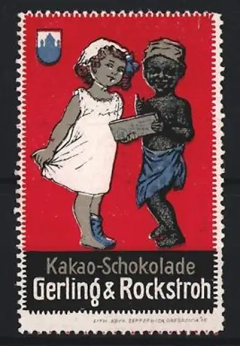 Reklamemarke Gerling & Rockstroh, Kakao-Schokolade, Kinderpaar