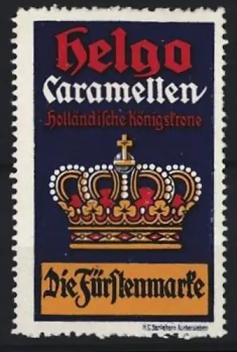 Reklamemarke Helgo, Karamellfabrik, Krone
