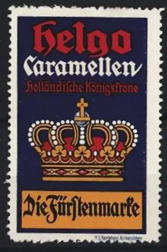Reklamemarke Helgo, Karamellfabrik, Krone