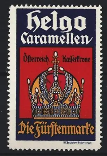 Reklamemarke Helgo, Karamellfabrik, Kaiserkrone