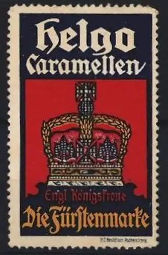 Reklamemarke Helgo, Karamellfabrik, Krone