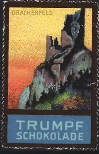 Reklamemarke Drachenfels, Trumpf Schokolade, Burgruine