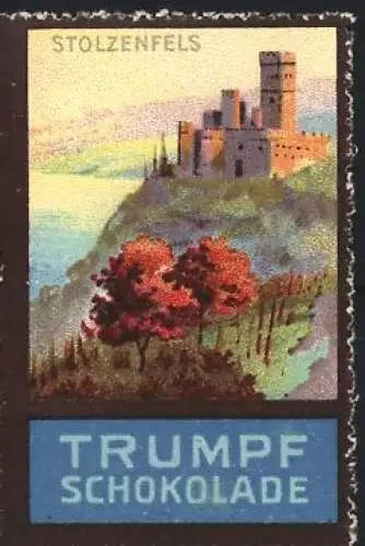 Reklamemarke Stolzenfels, Trumpf Schokolade, Burgansicht