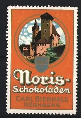 Reklamemarke Nürnberg, Carl Bierhals, Noris-Schokoladen, Burgansicht