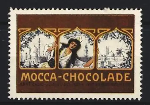 Reklamemarke Wittenberg, Kant, Mocca-Chocolade, Orientalische Szene und Architektur