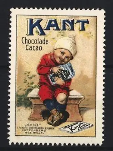 Reklamemarke Wittenberg, Kant, Schokolade und Kakao, Kind mit Tafel Schokolade