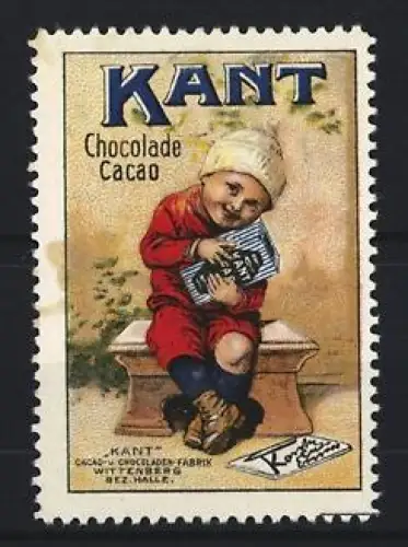 Reklamemarke Wittenberg, Kant, Chocolade Cacao, Kind mit Schokolade