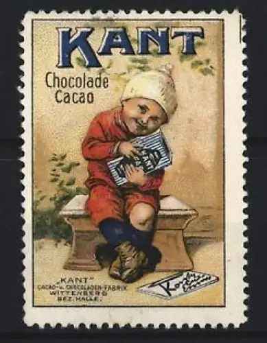 Reklamemarke Wittenberg, Kant, Chocolade Cacao, Kind mit Schokolade