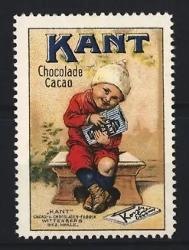 Reklamemarke Wittenberg, Kant, Chocolade und Cacao, Kind mit Tafel Schokolade