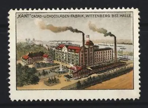 Reklamemarke Wittenberg, Kant, Cacao- u. Chocoladen-Fabrik, Fabrikansicht