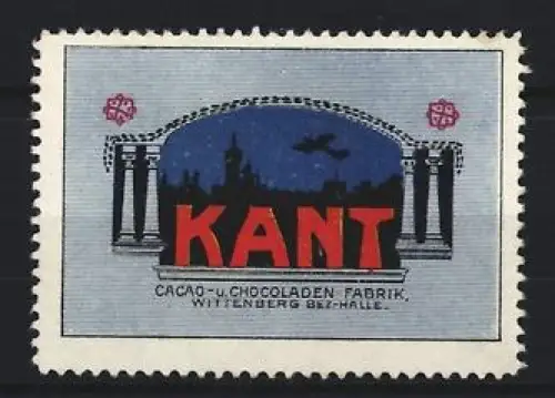 Reklamemarke Wittenberg, Kant, Cacao-u. Chocoladen Fabrik, Ortsansicht