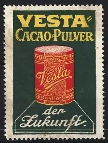 Reklamemarke Vesta Cacao-Pulver, Kakaodose