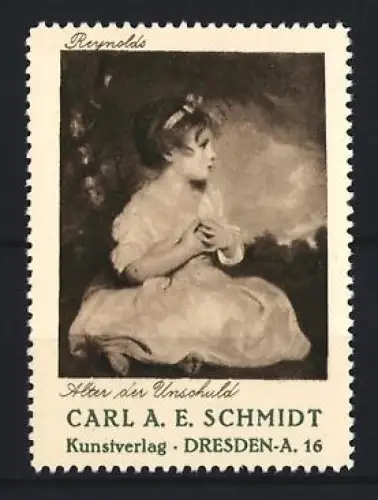 Reklamemarke Dresden, Kunstverlag Carl A. E. Schmidt, Alter der Unschuld