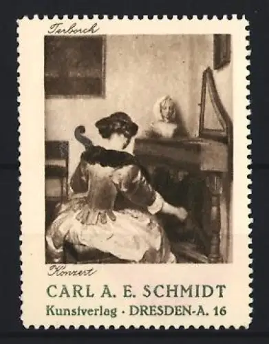 Reklamemarke Dresden, Kunstverlag Carl A. E. Schmidt, Konzert