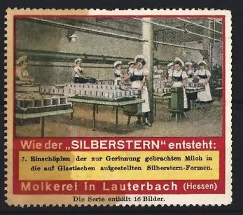 Reklamemarke Lauterbach, Molkerei, Silberstern-Produktion