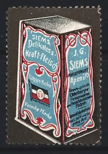Reklamemarke Apen i. O., Siems Delikatess Kraft-Fleisch, Fleischkonserve