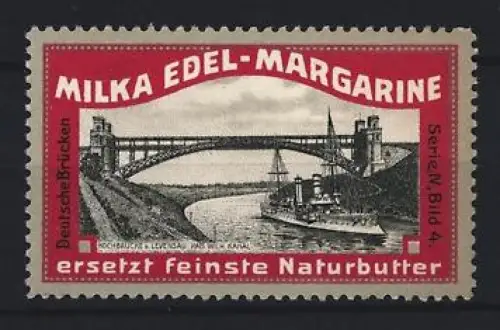 Reklamemarke Levensau, Milka Edel-Margarine, Kaiser Wilhelm-Kanal