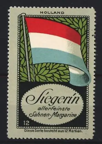 Reklamemarke Siegerin, Allerfeinste Sahnen-Margarine, Holländische Flagge