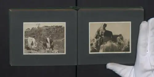 Fotoalbum mit 24 Fotografien, Reise Dampfer HMS Magnificent, Foto Sultan Abdulhamid II., Bordansicht, Invergordon Castle