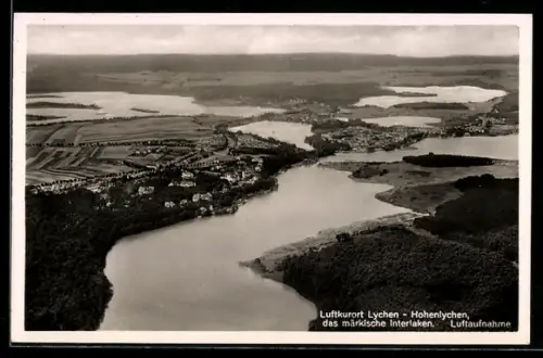 AK Lychen, Gesamtansicht mit Hohenlychen, Luftaufnahme