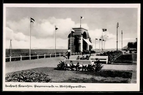 AK Bansin, Promenade mit Musikpavillon und 
