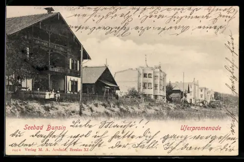 AK Bansin, Uferpromenade mit Villen
