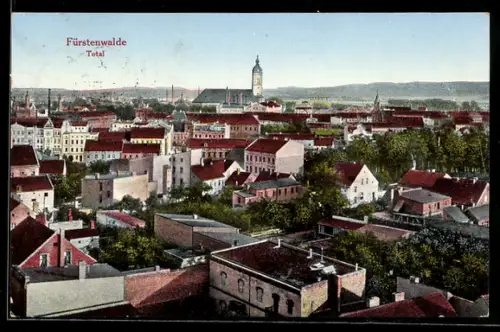 AK Fürstenwalde, Totalansicht aus der Vogelschau