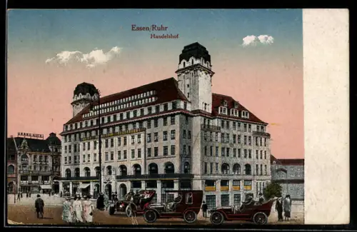 AK Essen /Ruhr, Handelshof, Automobile