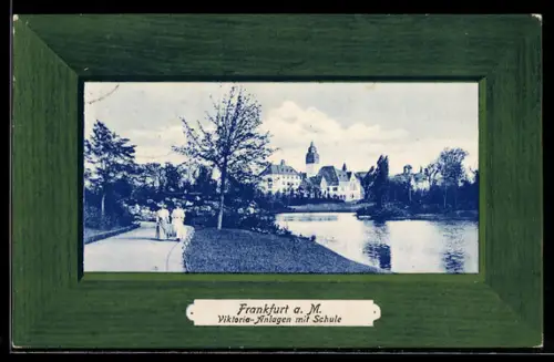 AK Frankfurt-Ostend, Viktoria-Anlagen mit Schule, Rahmen