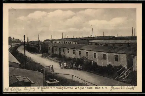AK Bad Orb, Kindererholungsstätte Wegscheide aus der Vogelschau