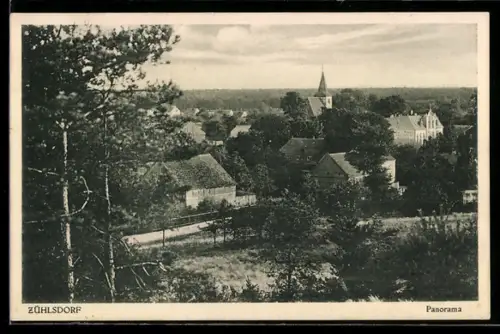 AK Zühlsdorf, Ortspanorama aus der Vogelschau