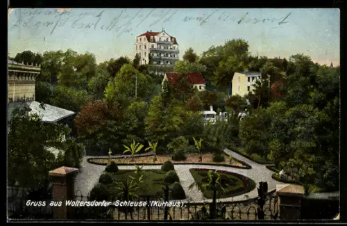 AK Woltersdorfer Schleuse, Kurhaus, Gartenanlage
