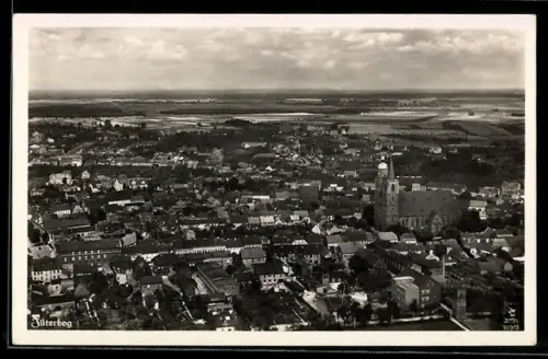 AK Jüterbog, Stadtansicht mit Kirche vom Flugzeug aus