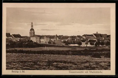 AK Belzig i. M., Gesamtansicht mit Marienkirche