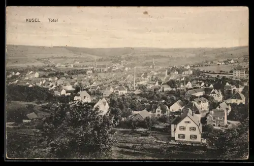 AK Kusel, Gesamtansicht mit Umgebung aus der Vogelschau