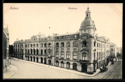 AK Aachen, Kurhaus mit Strasse aus der Vogelschau