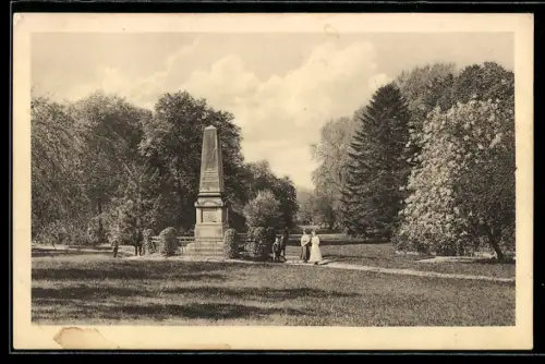 AK Frankfurt a. O., Anlagen mit Denkmal 1870/71 Leib-Grenadier-Regiment Nr. 8