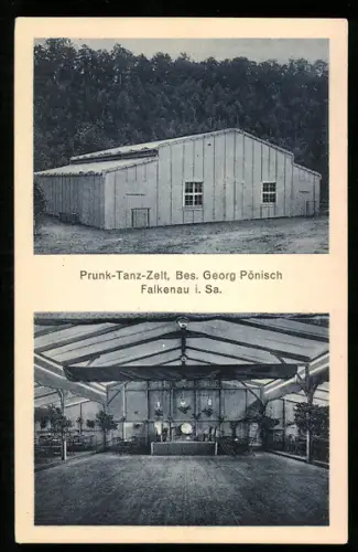 AK Falkenau i. Sa., Prunk-Tanz-Zelt, Bes. Georg Pönisch