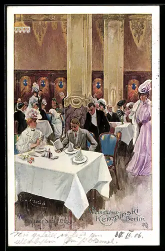 AK Berlin, Weinstube Kempinski, Gelber Saal, 1. Etage