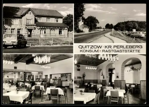 AK Quitzow /Kr. Perleberg, Konsum-Rastgaststätte an der F 5, Innenansichten