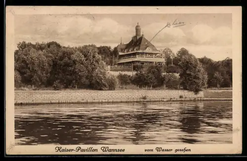 AK Berlin-Wannsee, Kaiser-Pavillon vom Wasser gesehen